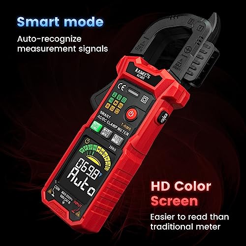 KAIWEETS Digital Clamp Meter 4-Mode Smart-Select Auto-Ranging DC Amp Tester