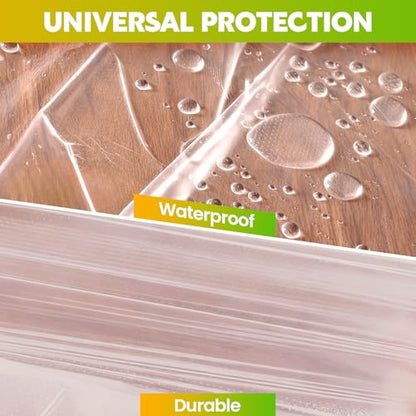 LLPT Pre-Taped Masking Film, 157.5" Unfolded x 66Ft, 0.31 Mil, 2 Pack - size: 157.5 Inch x 66 Ft