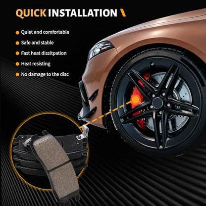 D698 Rear Ceramic Brake Pads Kit Fit For Buick Century 1997-2005, For LaCrosse 2008-2009, For Regal 1997-2004, For Rendezvous 2002-2007, For Chevrolet Impala 2000-2010 - size: HZ698