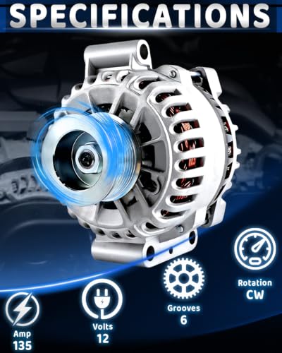 WorldCraft 12V 205A High Output Alternator for Ford F250 F350 Super Duty 6.0L - size: 6C3Z-10346-BA
