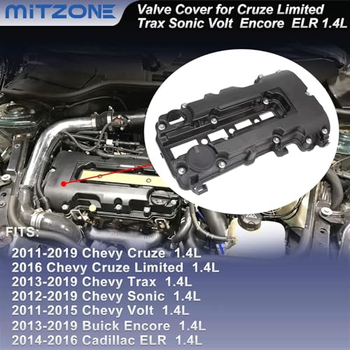 MITZONE Engine Valve Cover Kit Fit for Chevy Builk Cadillac 1.4L 55573746 - color: BLack(plastic)
