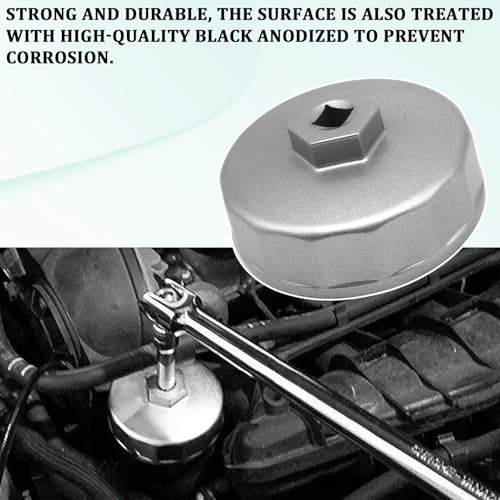Oil Filter Wrench, Heavy Duty 74mm 14 Flutes Oil Filter Cap Wrenches Removal Tool Compatible with Mercedes Benz, Audi, VW, Porsche, Audi, Mazda, Sprinter Select Mobil1, Bosch, Mahle