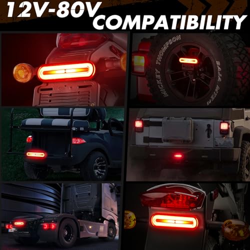 Alopee 5" Universal Led Motorcycle Tail Lights 12V-80V, 1 Pack - size: 1 Pack 5 Inch Tail Light