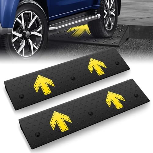 3" Rise Rubber Curb Ramp for Forklift, Driveway Sidewalk, Heavy Duty Car - size: 3" Rise Arrow