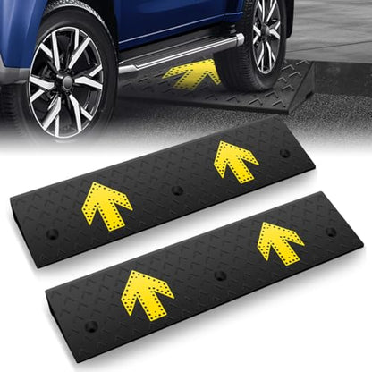3" Rise Rubber Curb Ramp for Forklift, Driveway Sidewalk, Heavy Duty Car - size: 3" Rise Arrow