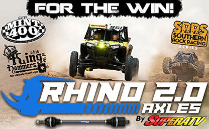 SuperATV Heavy Duty Rhino 2.0 Axle for Polaris RZR 4 800 / S 800 (2009-2014) - Stock Length - Front - 100% Stronger Than Stock - size: Front