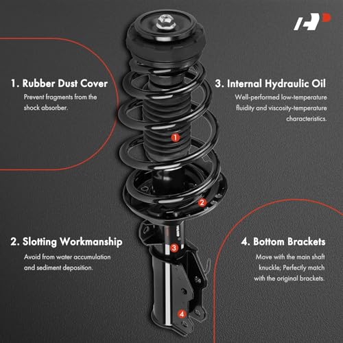A-Premium Front Complete Strut Assemblies with Coil Springs, Set of 2