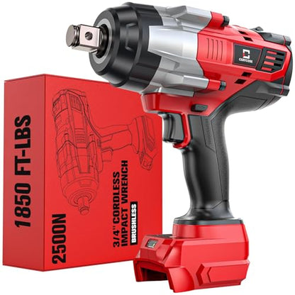 Cordless Impact Wrench 3/4 inch Compatible with Milwaukee Battery, Cerycose1850ft-lbs (2500N.m) Brushless Electric Impact Gun, High Torque Impact Driver, Bare Tool Only，Heavy-Duty Automotive - size: 3/4inch, style: 3/4inch Fit for Milwaukee(No battery)