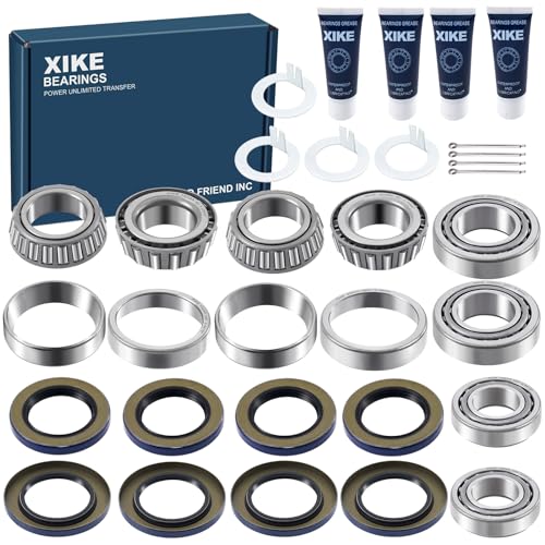 XiKe 25580 25520 & 15123 15245 Trailer Bearings Wheel Hub Kit, 4 Sets - size: 25580/20 ＆ 15123/245 + Seal ID 2.125'' ＆ 2.250'', style: Pack 4 Set