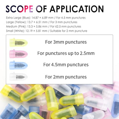 Salior 60PCS Tire Repair Rubber Nail Kit,2026 New Tire Repair Kit with 4 Sizes for Tubeless Tires Puncture,Screw in Tires Repairs Plugs as Emergency Roadside Fix for Car/Motorcycle