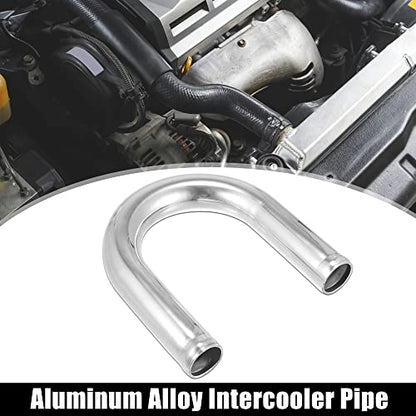 X AUTOHAUX Aluminum Intercooler Pipe OD 1" 25mm 180 Degree U Shape Bend - size: 1"