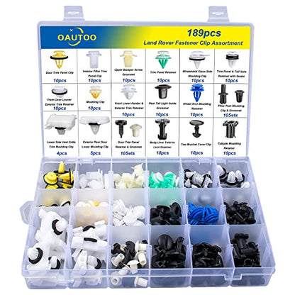 189pcs for Land Rover Body Interior and Exterior Retainer Fastener Clip Assortment 20 Most Popular Sizes & Applications