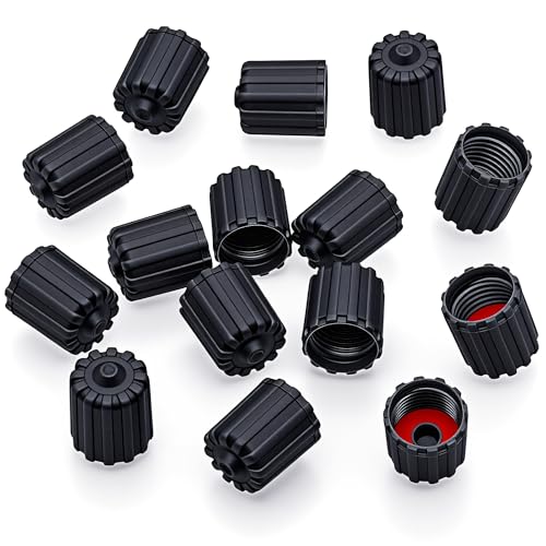 15PCS TPMS Tire Valve Stem Caps, Plastic Wheel Tire Valve Stem, with O-Ring Rubber Seal, Universal Tire Valve Stem Covers for Cars, SUV, Trucks, Bikes, Motorcycles, Bicycles(Black) - color: TPMS-Black-S, size: 15 pcs