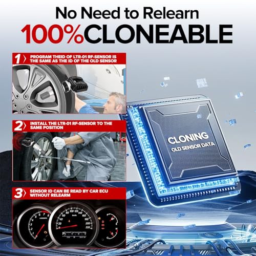 LAUNCH X-431 TSENSOR-05 TPMS Sensor 315MHz/433MHz Dual Frequency Adjustable Angle Rubber Valve Tire Pressure Monitor System Programmable Replace OE-Sensor/1pack (1)