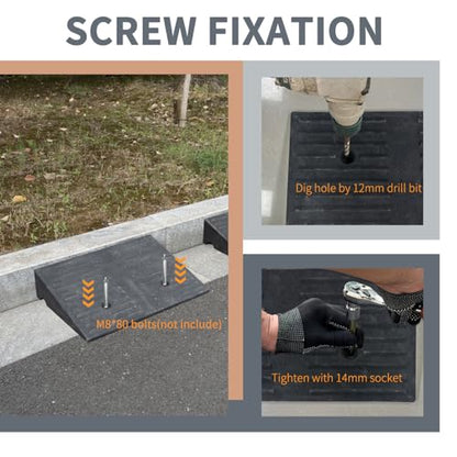 Curb Ramps for Wheelchairs 3.9 in Rise 2 Pack - size: 3.9‘’Height