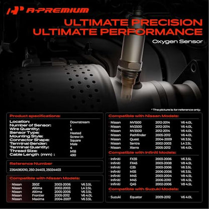 A-Premium O2 Oxygen Sensor Compatible with Infiniti, Nissan - style: Downstream Right