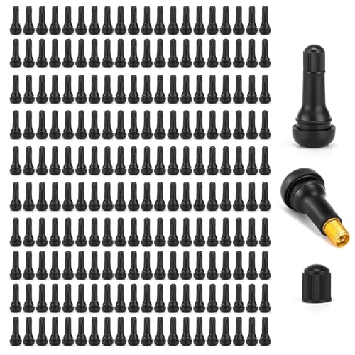 TR413 Valve Stems, Rubber Snap-in Valve Stems, Car Tire Valve Stem for 0.453 inch Rim Holes on Standard Vehicle Tires (200 Pcs)