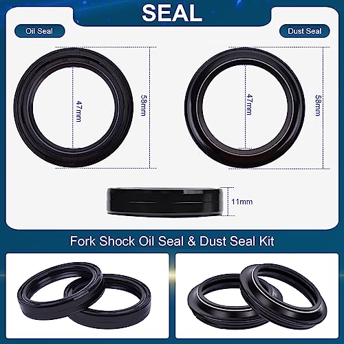 47mm Fork Seals Kit for Honda CRF250R CR250R CRF450R, for Kawasaki KX250F - size: 47x58x11
