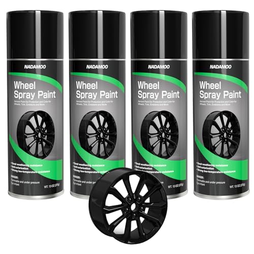 NADAMOO Gloss Black Spray Paint for Wheels - color: Glossy Black, size: 13 Ounce (Pack of 4)