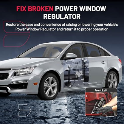 BDFHYK 751-082 Power Window Regulator with Motor Front Left, Compatible with Chevy Cruze 2011-2012 - size: Front Left, style: 2011-2012 Chevy Cruze 2Pins