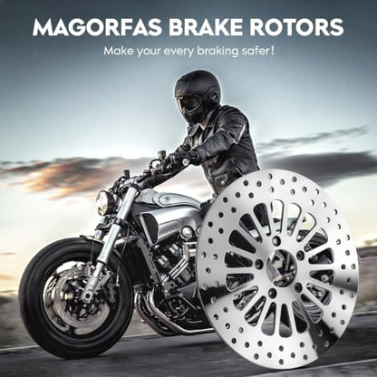 11.8" Rear Brake Rotors Disc with Bolts Fit for Harley Road King/Electra Glide/Street Glide/Road Glide 2008 2009 2010 2011 2012 2013 2014 2015 2016 2017 2018 2019 2020 2021 2022-1 Pc - size: 1 Rear Rotor