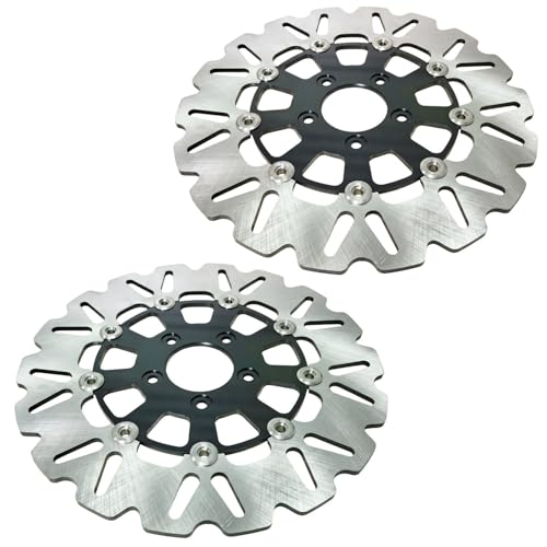 11.8" Front & Rear Floating Brake Rotors Disc Compatible with Harley Sportster Softail Touring Dyna Early Super Glide Motorcycle Brake Disc - size: 11.8" Front+Rear Rotors