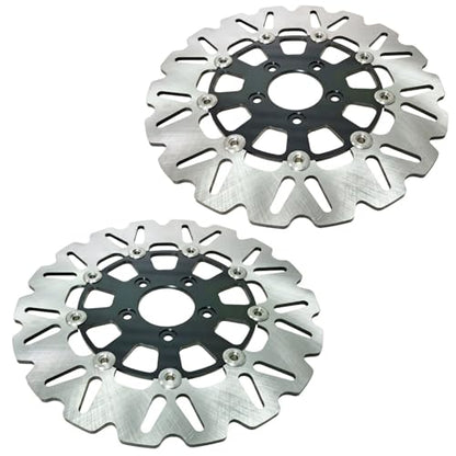 11.8" Front & Rear Floating Brake Rotors Disc Compatible with Harley Sportster Softail Touring Dyna Early Super Glide Motorcycle Brake Disc - size: 11.8" Front+Rear Rotors
