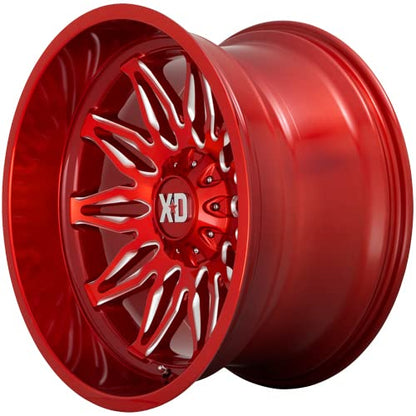 XD Wheels Xd859 Gunner Candy RED Milled Wheel with Alloy Steel (20 x 10. inches /6 x 106 mm, -18 mm Offset)
