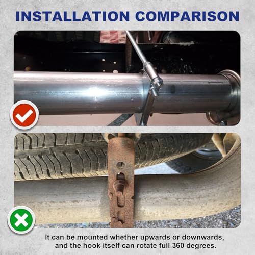 3" Universal Exhaust Clamp with Hanger,Made of Heavy-Duty Steel Clamp with Rear Muffler Hanger Exhaust Pipe,Exhaust System Hanger Car Truck Exhaust Pipe,2PCS (1Pcs 3 Inch) - size: 1Pcs 3.0 Inch