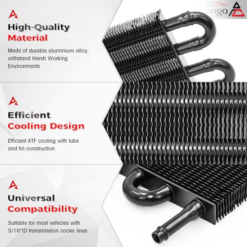 4 Pass Ultra-Cool Tube and Fin Transmission Cooler - color: Black, size: 4-pass