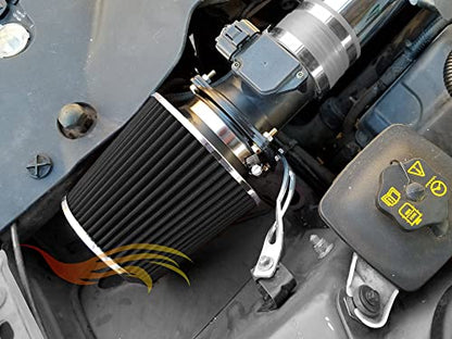 Rtunes Racing 3.5-Inch 89mm Washable Dry Clamp-On Cone Air Filter, Black - size: Universal 3.5"