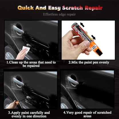 Touch Up Paint for Cars, Automotive Paint Scratch Repair, Two-In-One Car Touch Up Paint Fill Paint Pen, Car Accessories Scratch Remover Pen Universal for Scratch Repair Various Cars (Black) - color: Black