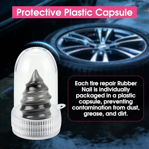 40 pcs Tire Plugs Kit, for Quick DIY Vacuum Tire Repair on Cars, Motorcycles, Trucks, and Bicycles (Black)