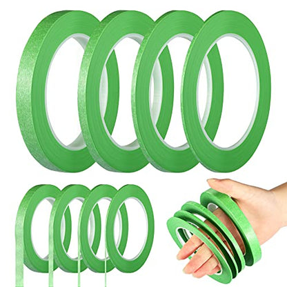 Epakh 4 Pack Masking Tape Pinstripe 1/16 1/8 1/4 1/2 Inch,Green,52 Yd - color: Green, size: 52 yd