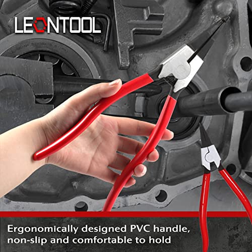 2 Pcs Heavy Duty Lock Ring Pliers Set, Angle Tip - size: 8" & 11" Angle Tip