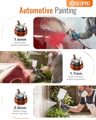 HVLP Spray Gun, Automotive Paint Gun, Spray Gun for Painting - color: Black