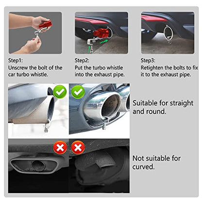 2PCS Car Turbo Whistle, Aluminum Alloy Universal Turbo Whistle - color: Red