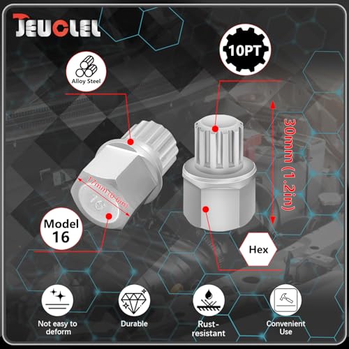 16/10PT Wheel Locking Nut Key for BMW, Anti-Theft Lug Nut Removal - size: 16/10Pt Key