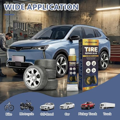Tire Repair Glue Sidewall Rubber Cement Kit, Flexible Waterproof, 20ml