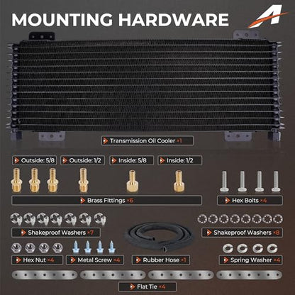 40k Transmission Cooler Kit LPD47391, Heavy Duty 40,000 GVW Low Pressure Drop Oil Cooler, Brazed Aluminum Trans Cooler Compatible with Tru-Cool 40k for Trucks, RVs & Towing Vehicles (Black) - color: Black