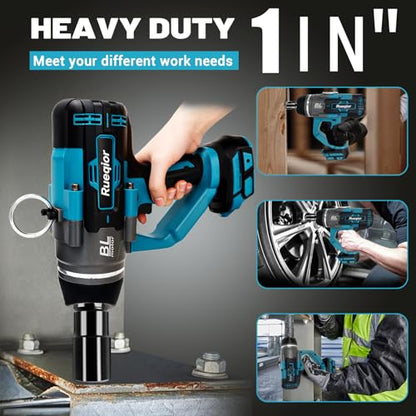 Cordless Impact Wrench 1" Compatible with Makita 18V Battery - color: Blue 3000n 1in