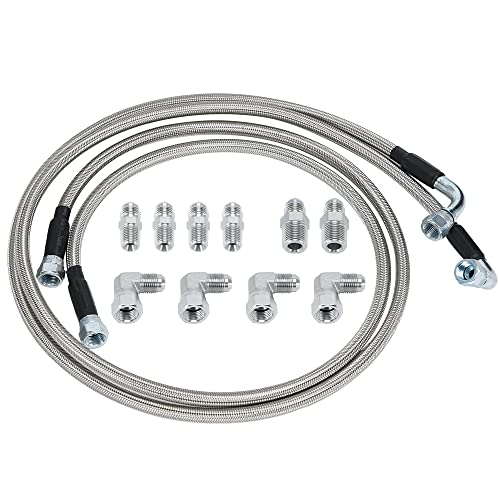 6AN 52" Transmission Fluid Oil Cooler Hose Line kit for GM Chevy Ford GMC Buick Cadillac Cars and Trucks Stainless Steel Braided PTFE Hose - size: 52inch