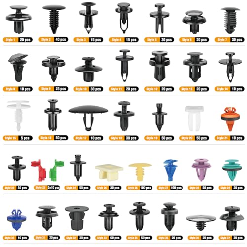GOOACC 1295Pcs Car Retainer Clips and Auto Fasteners Assortment - color: 1180Pcs Clips + 115 Remover