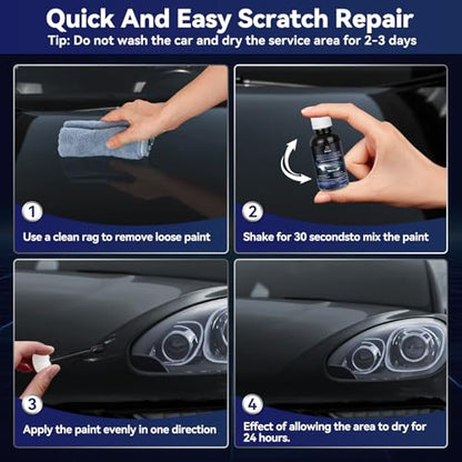 Car Black Paint Touch Up Cars Scratch Repair for Vehicles, Rim High-Gloss Black Paint Pen 30ML Quick Drying Automotive Scratch Repair, Non-toxic 1.5 oz Easy to Use - color: Black