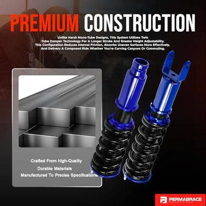 4Pcs Complete Coilover Kits Compatible with Honda Civic 1988-2000 Adjustable Height Shocks Struts