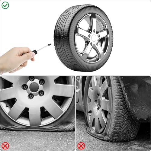 QWORK 70PCS Tire Repair Rubber Nails Kit with Screwdriver – Quick Vacuum Tubeless Tire Plug Set for Car, Motorcycle, SUV & ATV – Emergency Flat Tire Patch Screws (35S + 35L)
