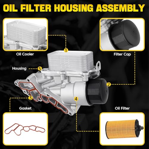 Aluminum Oil Cooler Filter Housing Compatible with 2006-2012 Mercedes Benz