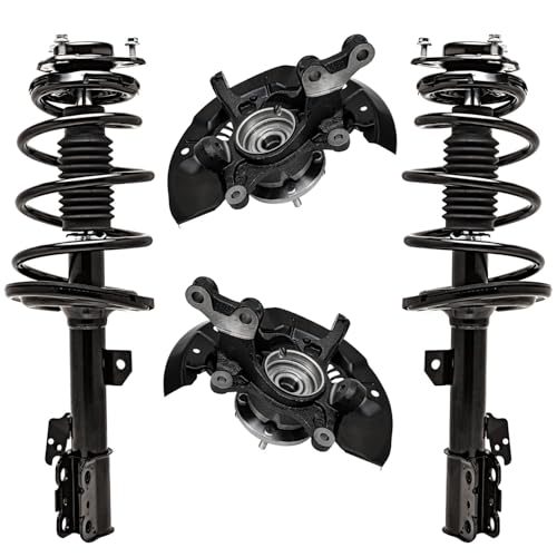 Detroit Axle - FWD Front Steering Knuckles & Wheel Hub Bearings + Struts - size: 4QU48683/ Big strut kit