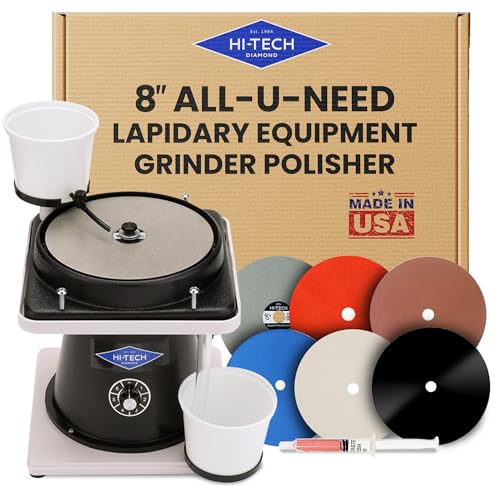 Hi-Tech Diamond 8" All-U-Need Lapidary Machine, Rock Polishing Kit - style: 8" All-U-Need