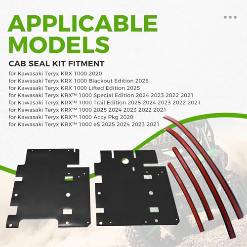 Cab Seal Kit for Kawasaki Teryx KRX 1000, 99994-1346 Rubber door and seat seal fits for Kawasaki 2020-2025